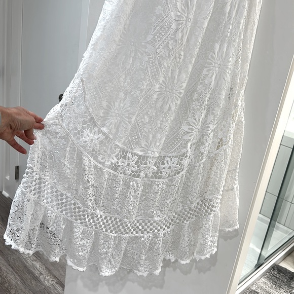 Temptation Positano lace crochet skirt or strapless dress BNWT size L white 🤍 - Picture 9 of 13